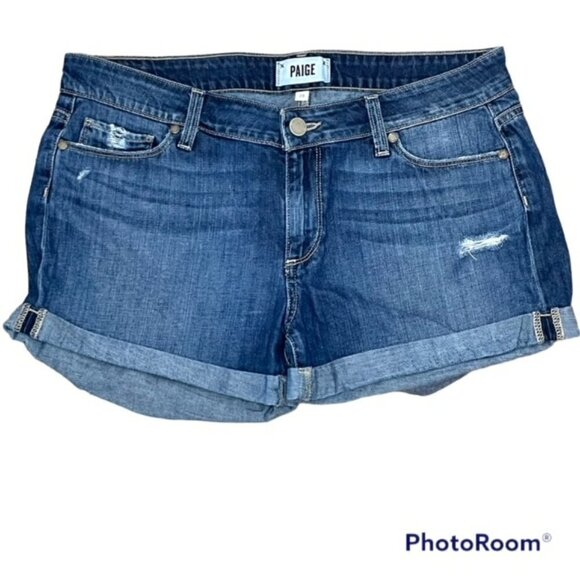 Paige Jimmy Jimmy Denim Short Distressed 28 - Picture 1 of 6